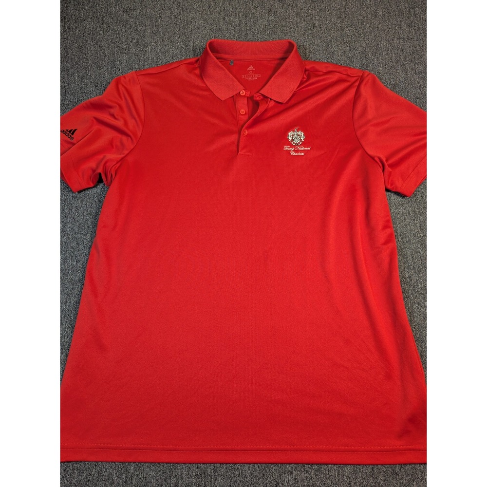 Adidas Trump National Charlotte Golf Polo Shirt Mens XL Red Primegreen